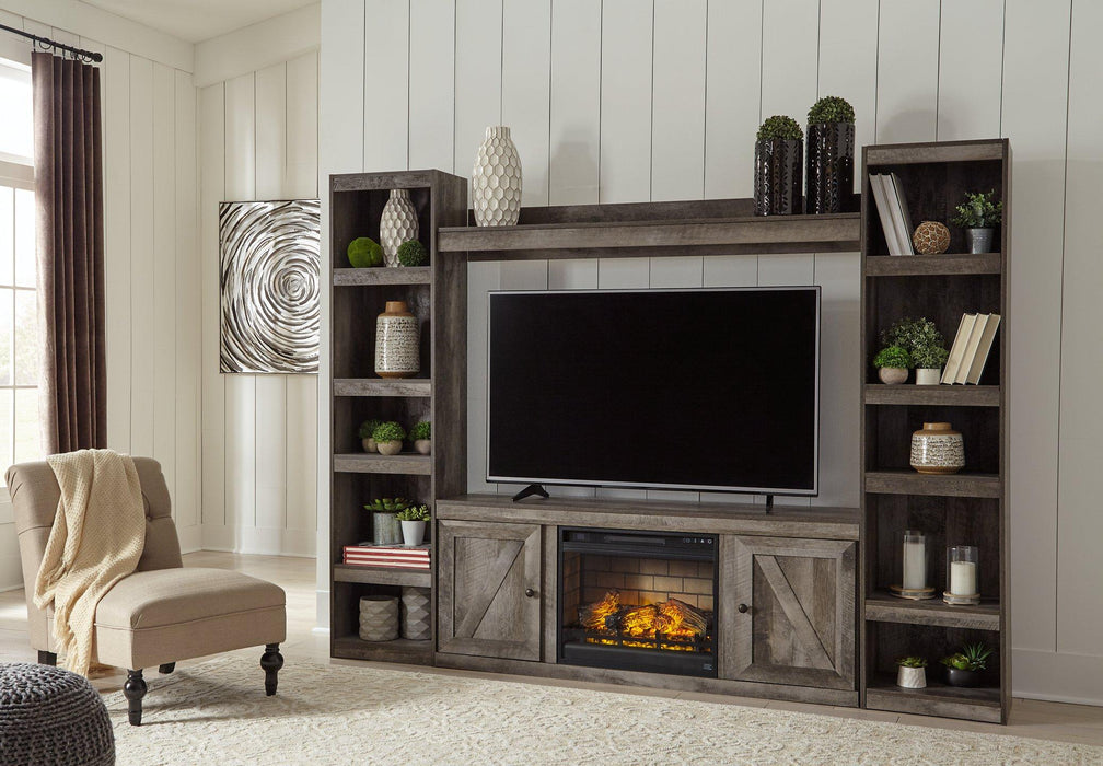 Wynnlow 4-Piece Entertainment Center with Electric Fireplace - Premium Entertainment Center from Ashley Furniture - Just $727.62! Shop now at Furniture Wholesale Plus  We are the best furniture store in Nashville, Hendersonville, Goodlettsville, Madison, Antioch, Mount Juliet, Lebanon, Gallatin, Springfield, Murfreesboro, Franklin, Brentwood