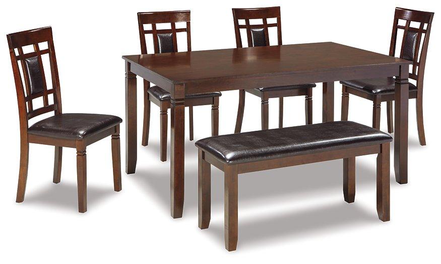 Bennox Dining Table and Chairs with Bench (Set of 6) - Premium Dining Table from Ashley Furniture - Just $559.09! Shop now at Furniture Wholesale Plus  We are the best furniture store in Nashville, Hendersonville, Goodlettsville, Madison, Antioch, Mount Juliet, Lebanon, Gallatin, Springfield, Murfreesboro, Franklin, Brentwood