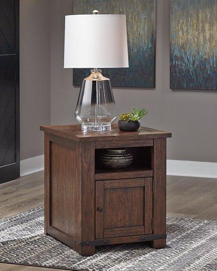 Budmore End Table with USB Ports & Outlets - Premium End Table from Ashley Furniture - Just $280.92! Shop now at Furniture Wholesale Plus  We are the best furniture store in Nashville, Hendersonville, Goodlettsville, Madison, Antioch, Mount Juliet, Lebanon, Gallatin, Springfield, Murfreesboro, Franklin, Brentwood