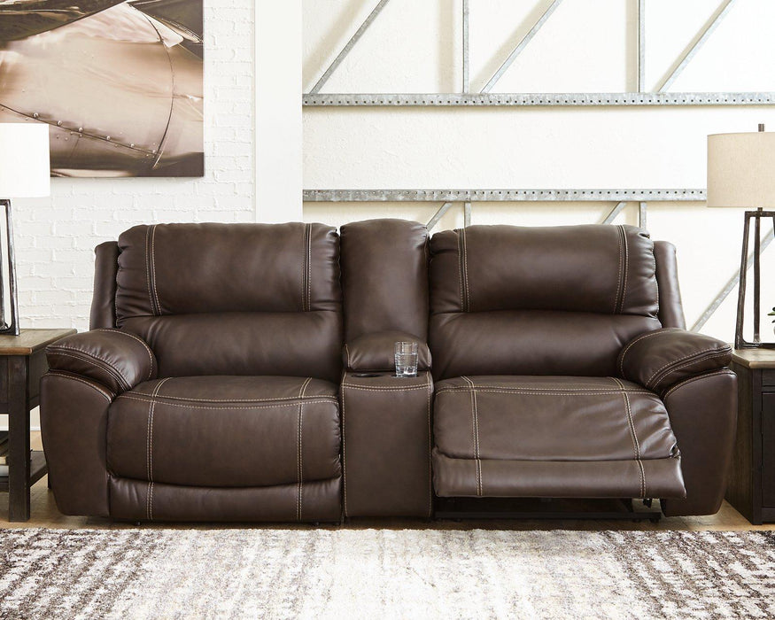 Dunleith 3-Piece Power Reclining Loveseat with Console - Premium Sectional from Ashley Furniture - Just $1729.75! Shop now at Furniture Wholesale Plus  We are the best furniture store in Nashville, Hendersonville, Goodlettsville, Madison, Antioch, Mount Juliet, Lebanon, Gallatin, Springfield, Murfreesboro, Franklin, Brentwood