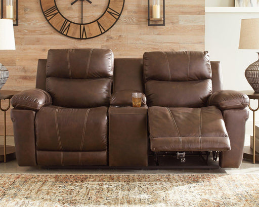 Edmar Power Reclining Loveseat with Console - Premium Loveseat from Ashley Furniture - Just $1487.41! Shop now at Furniture Wholesale Plus  We are the best furniture store in Nashville, Hendersonville, Goodlettsville, Madison, Antioch, Mount Juliet, Lebanon, Gallatin, Springfield, Murfreesboro, Franklin, Brentwood