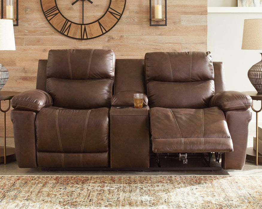 Edmar Power Reclining Loveseat with Console - Premium Loveseat from Ashley Furniture - Just $1007.22! Shop now at Furniture Wholesale Plus  We are the best furniture store in Nashville, Hendersonville, Goodlettsville, Madison, Antioch, Mount Juliet, Lebanon, Gallatin, Springfield, Murfreesboro, Franklin, Brentwood