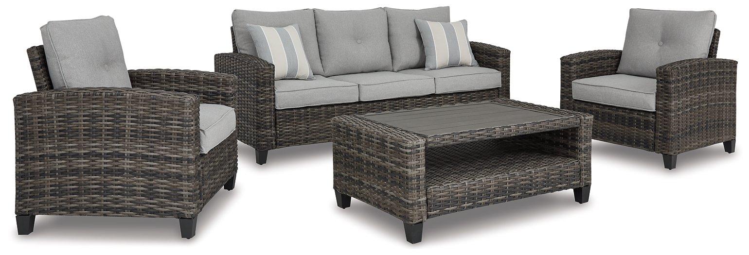 Cloverbrooke 4-Piece Outdoor Conversation Set - Premium Outdoor Seating Set from Ashley Furniture - Just $1517.08! Shop now at Furniture Wholesale Plus  We are the best furniture store in Nashville, Hendersonville, Goodlettsville, Madison, Antioch, Mount Juliet, Lebanon, Gallatin, Springfield, Murfreesboro, Franklin, Brentwood