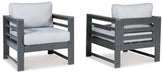 Amora Outdoor Lounge Chair with Cushion (Set of 2) - Premium Outdoor Seating from Ashley Furniture - Just $788.31! Shop now at Furniture Wholesale Plus  We are the best furniture store in Nashville, Hendersonville, Goodlettsville, Madison, Antioch, Mount Juliet, Lebanon, Gallatin, Springfield, Murfreesboro, Franklin, Brentwood