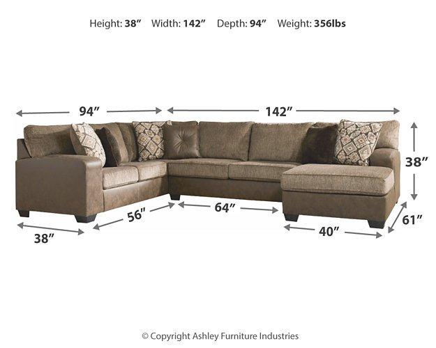 Abalone 3-Piece Sectional with Chaise - Premium Sectional from Ashley Furniture - Just $1589.88! Shop now at Furniture Wholesale Plus  We are the best furniture store in Nashville, Hendersonville, Goodlettsville, Madison, Antioch, Mount Juliet, Lebanon, Gallatin, Springfield, Murfreesboro, Franklin, Brentwood