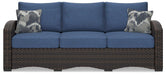 Windglow Outdoor Sofa with Cushion - Premium Outdoor Seating from Ashley Furniture - Just $801.15! Shop now at Furniture Wholesale Plus  We are the best furniture store in Nashville, Hendersonville, Goodlettsville, Madison, Antioch, Mount Juliet, Lebanon, Gallatin, Springfield, Murfreesboro, Franklin, Brentwood