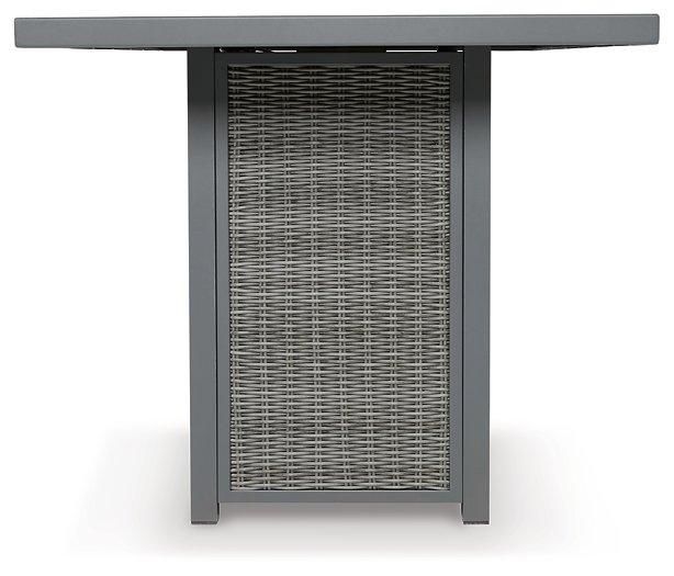 Palazzo Outdoor Bar Table with Fire Pit - Premium Outdoor Pub Table w/FP from Ashley Furniture - Just $1449.07! Shop now at Furniture Wholesale Plus  We are the best furniture store in Nashville, Hendersonville, Goodlettsville, Madison, Antioch, Mount Juliet, Lebanon, Gallatin, Springfield, Murfreesboro, Franklin, Brentwood