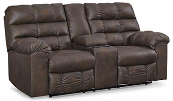 Derwin Reclining Loveseat with Console - Premium Loveseat from Ashley Furniture - Just $788.31! Shop now at Furniture Wholesale Plus  We are the best furniture store in Nashville, Hendersonville, Goodlettsville, Madison, Antioch, Mount Juliet, Lebanon, Gallatin, Springfield, Murfreesboro, Franklin, Brentwood