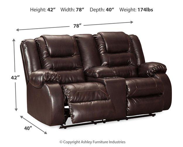 Vacherie Reclining Loveseat with Console - Premium Loveseat from Ashley Furniture - Just $790.08! Shop now at Furniture Wholesale Plus  We are the best furniture store in Nashville, Hendersonville, Goodlettsville, Madison, Antioch, Mount Juliet, Lebanon, Gallatin, Springfield, Murfreesboro, Franklin, Brentwood