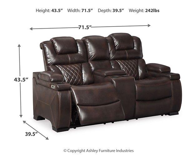 Warnerton Power Reclining Loveseat with Console - Premium Loveseat from Ashley Furniture - Just $1425.62! Shop now at Furniture Wholesale Plus  We are the best furniture store in Nashville, Hendersonville, Goodlettsville, Madison, Antioch, Mount Juliet, Lebanon, Gallatin, Springfield, Murfreesboro, Franklin, Brentwood