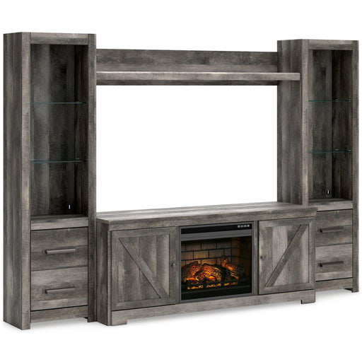 Wynnlow 4-Piece Entertainment Center with Electric Fireplace - Premium Entertainment Center from Ashley Furniture - Just $727.62! Shop now at Furniture Wholesale Plus  We are the best furniture store in Nashville, Hendersonville, Goodlettsville, Madison, Antioch, Mount Juliet, Lebanon, Gallatin, Springfield, Murfreesboro, Franklin, Brentwood