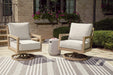 Hallow Creek Outdoor Swivel Lounge with Cushion - Premium Outdoor Seating from Ashley Furniture - Just $711.93! Shop now at Furniture Wholesale Plus  We are the best furniture store in Nashville, Hendersonville, Goodlettsville, Madison, Antioch, Mount Juliet, Lebanon, Gallatin, Springfield, Murfreesboro, Franklin, Brentwood