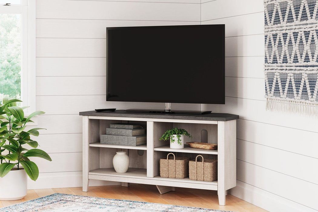 Dorrinson Corner TV Stand - Premium TV Stand from Ashley Furniture - Just $156.59! Shop now at Furniture Wholesale Plus  We are the best furniture store in Nashville, Hendersonville, Goodlettsville, Madison, Antioch, Mount Juliet, Lebanon, Gallatin, Springfield, Murfreesboro, Franklin, Brentwood