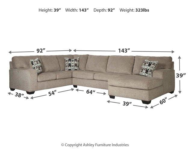 Ballinasloe 3-Piece Sectional with Chaise - Premium Sectional from Ashley Furniture - Just $1370.97! Shop now at Furniture Wholesale Plus  We are the best furniture store in Nashville, Hendersonville, Goodlettsville, Madison, Antioch, Mount Juliet, Lebanon, Gallatin, Springfield, Murfreesboro, Franklin, Brentwood