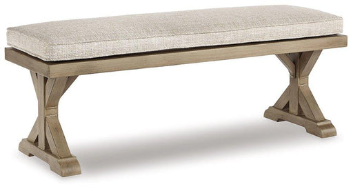 Beachcroft Bench with Cushion - Premium Outdoor Dining Bench from Ashley Furniture - Just $497.02! Shop now at Furniture Wholesale Plus  We are the best furniture store in Nashville, Hendersonville, Goodlettsville, Madison, Antioch, Mount Juliet, Lebanon, Gallatin, Springfield, Murfreesboro, Franklin, Brentwood