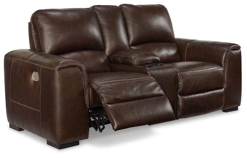 Alessandro Power Reclining Loveseat with Console - Premium Loveseat from Ashley Furniture - Just $1607.46! Shop now at Furniture Wholesale Plus  We are the best furniture store in Nashville, Hendersonville, Goodlettsville, Madison, Antioch, Mount Juliet, Lebanon, Gallatin, Springfield, Murfreesboro, Franklin, Brentwood