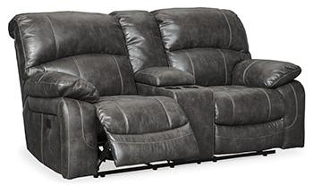 Dunwell Power Reclining Loveseat with Console - Premium Loveseat from Ashley Furniture - Just $1261.44! Shop now at Furniture Wholesale Plus  We are the best furniture store in Nashville, Hendersonville, Goodlettsville, Madison, Antioch, Mount Juliet, Lebanon, Gallatin, Springfield, Murfreesboro, Franklin, Brentwood