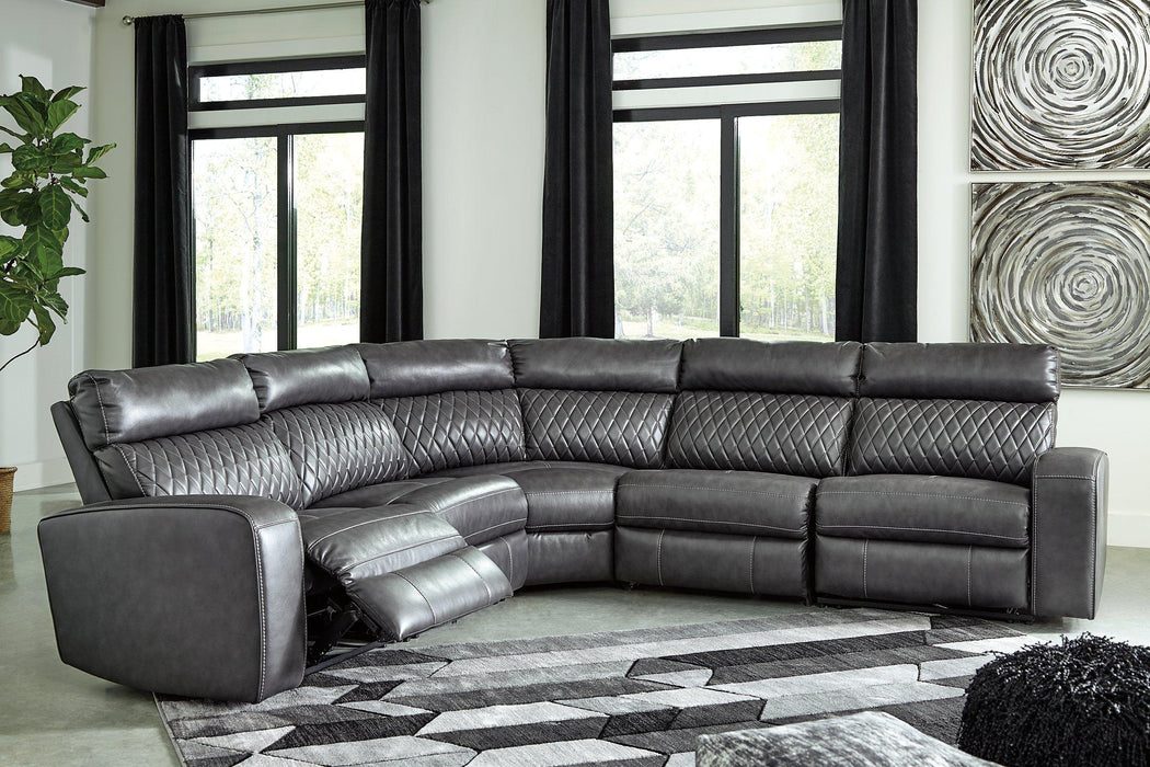 Samperstone Power Reclining Sectional - Premium Sectional from Ashley Furniture - Just $1137.86! Shop now at Furniture Wholesale Plus  We are the best furniture store in Nashville, Hendersonville, Goodlettsville, Madison, Antioch, Mount Juliet, Lebanon, Gallatin, Springfield, Murfreesboro, Franklin, Brentwood