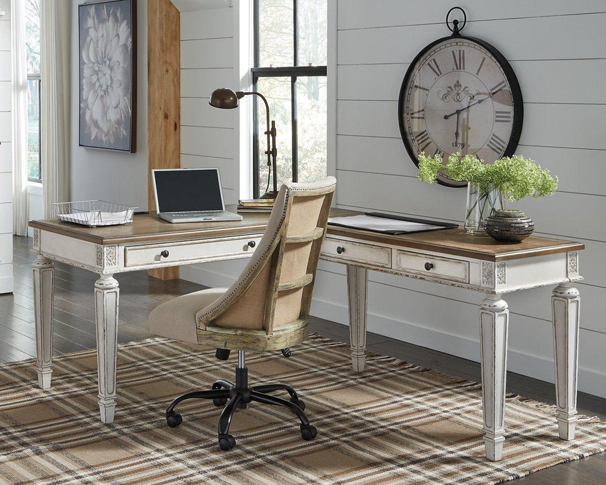 Realyn 2-Piece Home Office Desk - Premium Desk from Ashley Furniture - Just $726.02! Shop now at Furniture Wholesale Plus  We are the best furniture store in Nashville, Hendersonville, Goodlettsville, Madison, Antioch, Mount Juliet, Lebanon, Gallatin, Springfield, Murfreesboro, Franklin, Brentwood