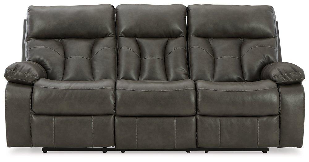 Willamen Reclining Sofa with Drop Down Table - Premium Sofa from Ashley Furniture - Just $1000.64! Shop now at Furniture Wholesale Plus  We are the best furniture store in Nashville, Hendersonville, Goodlettsville, Madison, Antioch, Mount Juliet, Lebanon, Gallatin, Springfield, Murfreesboro, Franklin, Brentwood