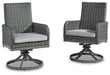 Elite Park Swivel Chair with Cushion (Set of 2) - Premium Outdoor Dining Chair from Ashley Furniture - Just $579.20! Shop now at Furniture Wholesale Plus  We are the best furniture store in Nashville, Hendersonville, Goodlettsville, Madison, Antioch, Mount Juliet, Lebanon, Gallatin, Springfield, Murfreesboro, Franklin, Brentwood