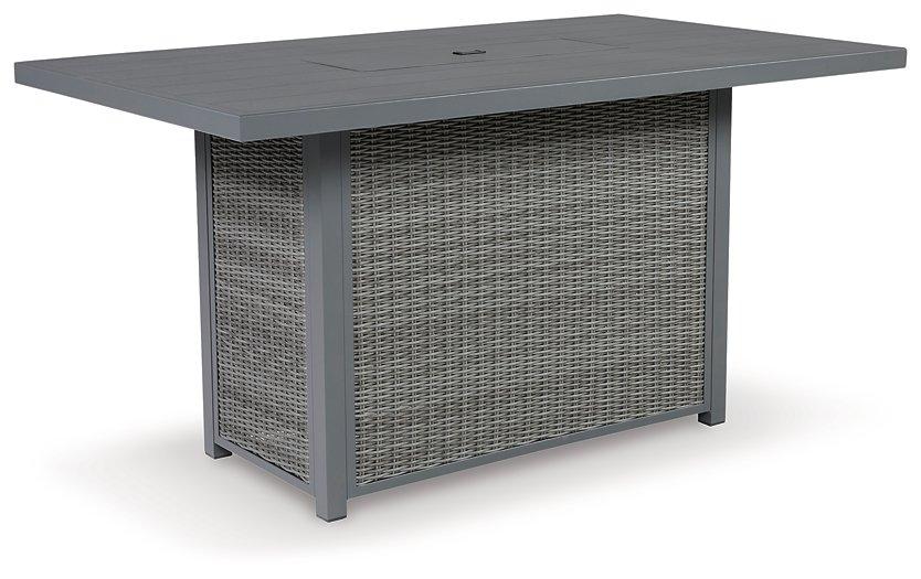 Palazzo Outdoor Bar Table with Fire Pit - Premium Outdoor Pub Table w/FP from Ashley Furniture - Just $1449.07! Shop now at Furniture Wholesale Plus  We are the best furniture store in Nashville, Hendersonville, Goodlettsville, Madison, Antioch, Mount Juliet, Lebanon, Gallatin, Springfield, Murfreesboro, Franklin, Brentwood