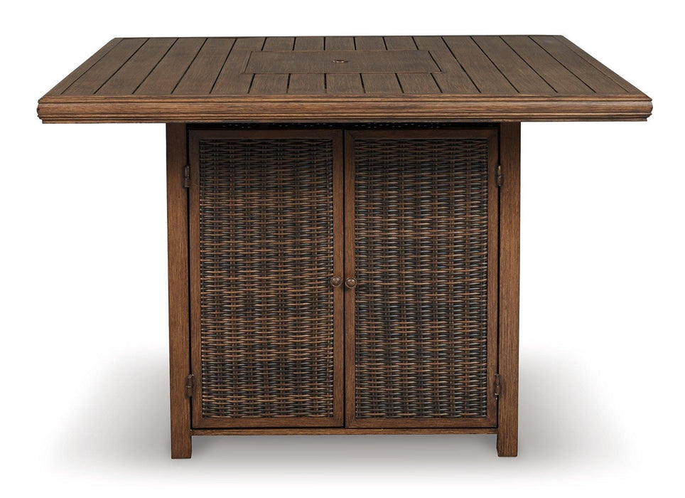 Paradise Trail Bar Table with Fire Pit - Premium Outdoor Pub Table w/FP from Ashley Furniture - Just $1255.98! Shop now at Furniture Wholesale Plus  We are the best furniture store in Nashville, Hendersonville, Goodlettsville, Madison, Antioch, Mount Juliet, Lebanon, Gallatin, Springfield, Murfreesboro, Franklin, Brentwood