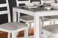 Stonehollow Dining Table and Chairs with Bench (Set of 6) - Premium Dining Table from Ashley Furniture - Just $579.20! Shop now at Furniture Wholesale Plus  We are the best furniture store in Nashville, Hendersonville, Goodlettsville, Madison, Antioch, Mount Juliet, Lebanon, Gallatin, Springfield, Murfreesboro, Franklin, Brentwood