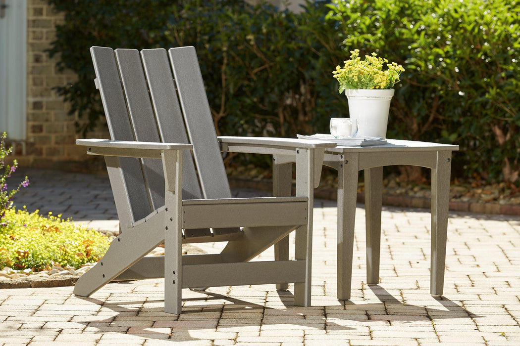 Visola Outdoor Adirondack Chair and End Table - Premium Outdoor Table Set from Ashley Furniture - Just $406.48! Shop now at Furniture Wholesale Plus  We are the best furniture store in Nashville, Hendersonville, Goodlettsville, Madison, Antioch, Mount Juliet, Lebanon, Gallatin, Springfield, Murfreesboro, Franklin, Brentwood