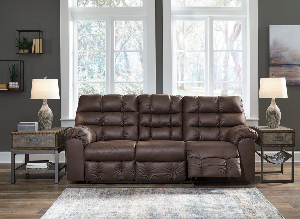 Derwin Reclining Sofa with Drop Down Table - Premium Sofa from Ashley Furniture - Just $818.80! Shop now at Furniture Wholesale Plus  We are the best furniture store in Nashville, Hendersonville, Goodlettsville, Madison, Antioch, Mount Juliet, Lebanon, Gallatin, Springfield, Murfreesboro, Franklin, Brentwood