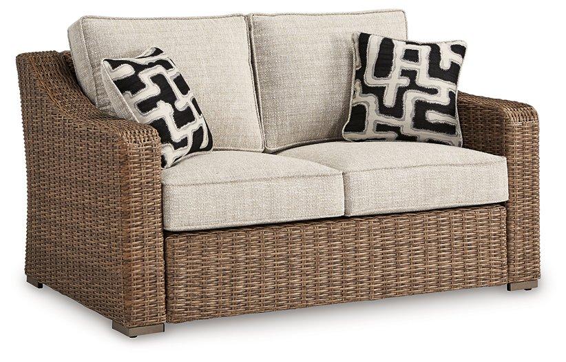 Beachcroft Outdoor Loveseat with Cushion - Premium Outdoor Loveseat from Ashley Furniture - Just $970.15! Shop now at Furniture Wholesale Plus  We are the best furniture store in Nashville, Hendersonville, Goodlettsville, Madison, Antioch, Mount Juliet, Lebanon, Gallatin, Springfield, Murfreesboro, Franklin, Brentwood