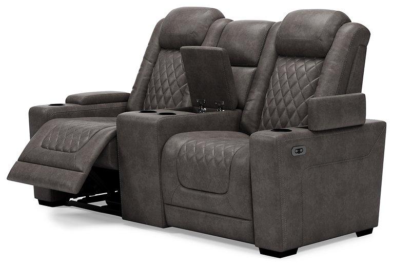 HyllMont Power Reclining Loveseat with Console - Premium Loveseat from Ashley Furniture - Just $1333.82! Shop now at Furniture Wholesale Plus  We are the best furniture store in Nashville, Hendersonville, Goodlettsville, Madison, Antioch, Mount Juliet, Lebanon, Gallatin, Springfield, Murfreesboro, Franklin, Brentwood