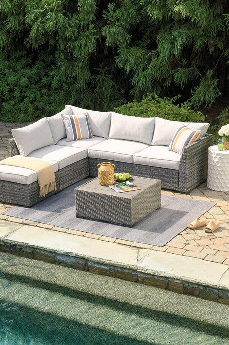 Cherry Point 4-piece Outdoor Sectional Set - Premium Outdoor Seating Set from Ashley Furniture - Just $1234.62! Shop now at Furniture Wholesale Plus  We are the best furniture store in Nashville, Hendersonville, Goodlettsville, Madison, Antioch, Mount Juliet, Lebanon, Gallatin, Springfield, Murfreesboro, Franklin, Brentwood