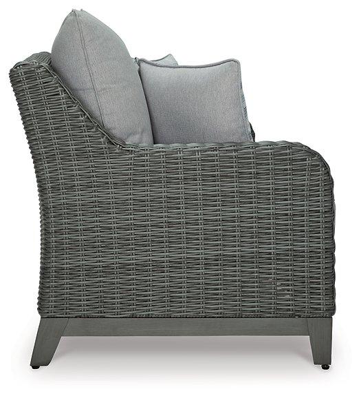 Elite Park Outdoor Loveseat with Cushion - Premium Outdoor Seating from Ashley Furniture - Just $924.25! Shop now at Furniture Wholesale Plus  We are the best furniture store in Nashville, Hendersonville, Goodlettsville, Madison, Antioch, Mount Juliet, Lebanon, Gallatin, Springfield, Murfreesboro, Franklin, Brentwood