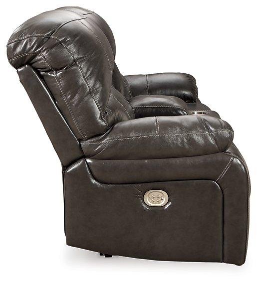 Hallstrung Power Reclining Loveseat with Console - Premium Loveseat from Ashley Furniture - Just $1503.30! Shop now at Furniture Wholesale Plus  We are the best furniture store in Nashville, Hendersonville, Goodlettsville, Madison, Antioch, Mount Juliet, Lebanon, Gallatin, Springfield, Murfreesboro, Franklin, Brentwood