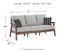 Emmeline Outdoor Sofa with Cushion - Premium Outdoor Seating from Ashley Furniture - Just $1182.47! Shop now at Furniture Wholesale Plus  We are the best furniture store in Nashville, Hendersonville, Goodlettsville, Madison, Antioch, Mount Juliet, Lebanon, Gallatin, Springfield, Murfreesboro, Franklin, Brentwood