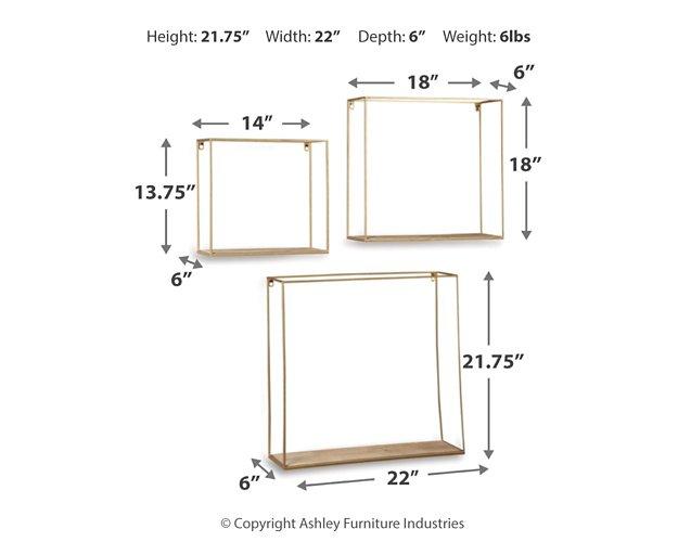 Efharis Wall Shelf (Set of 3) - Premium Wall Decor from Ashley Furniture - Just $83.30! Shop now at Furniture Wholesale Plus  We are the best furniture store in Nashville, Hendersonville, Goodlettsville, Madison, Antioch, Mount Juliet, Lebanon, Gallatin, Springfield, Murfreesboro, Franklin, Brentwood