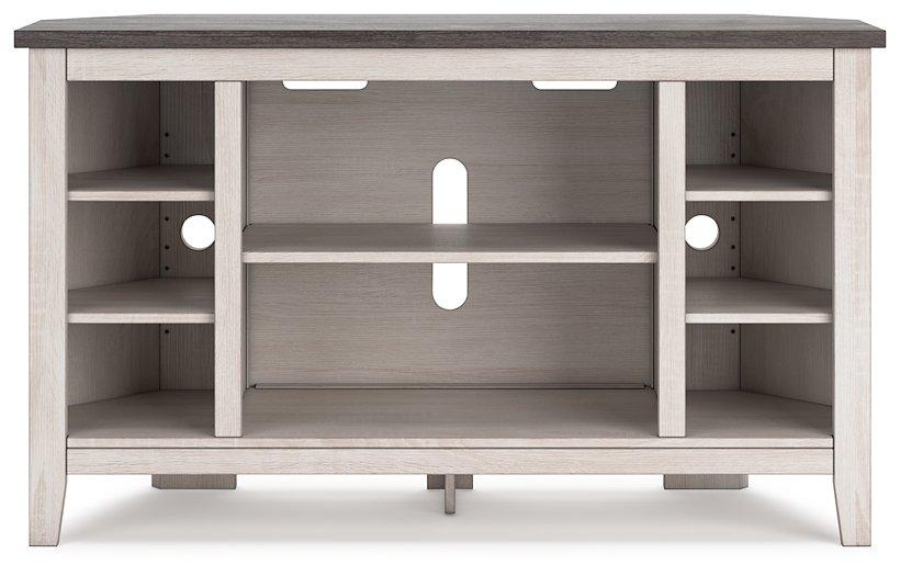 Dorrinson Corner TV Stand - Premium TV Stand from Ashley Furniture - Just $156.59! Shop now at Furniture Wholesale Plus  We are the best furniture store in Nashville, Hendersonville, Goodlettsville, Madison, Antioch, Mount Juliet, Lebanon, Gallatin, Springfield, Murfreesboro, Franklin, Brentwood