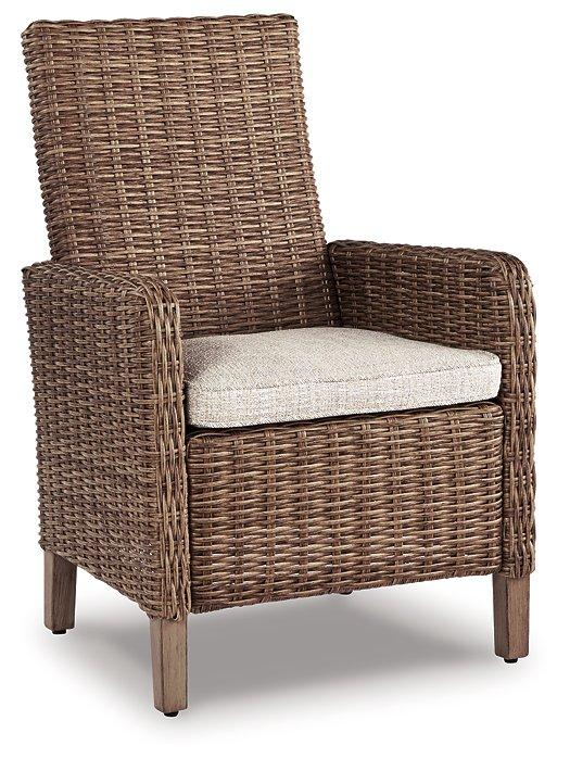 Beachcroft Arm Chair with Cushion (Set of 2) - Premium Outdoor Dining Chair from Ashley Furniture - Just $770.66! Shop now at Furniture Wholesale Plus  We are the best furniture store in Nashville, Hendersonville, Goodlettsville, Madison, Antioch, Mount Juliet, Lebanon, Gallatin, Springfield, Murfreesboro, Franklin, Brentwood