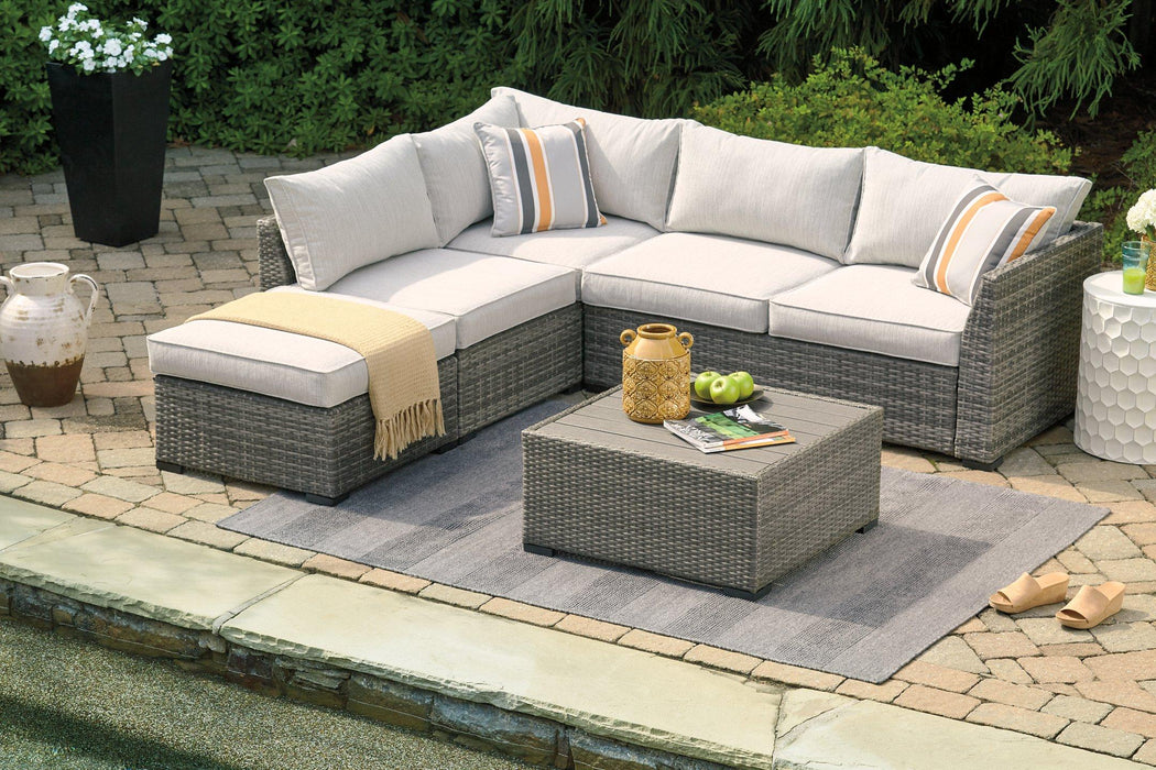 Cherry Point 4-piece Outdoor Sectional Set - Premium Outdoor Seating Set from Ashley Furniture - Just $1234.62! Shop now at Furniture Wholesale Plus  We are the best furniture store in Nashville, Hendersonville, Goodlettsville, Madison, Antioch, Mount Juliet, Lebanon, Gallatin, Springfield, Murfreesboro, Franklin, Brentwood