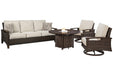 Paradise Trail Outdoor Sofa, Lounge Chairs and Fire Pit Table - Premium Outdoor Table Set from Ashley Furniture - Just $3763.45! Shop now at Furniture Wholesale Plus  We are the best furniture store in Nashville, Hendersonville, Goodlettsville, Madison, Antioch, Mount Juliet, Lebanon, Gallatin, Springfield, Murfreesboro, Franklin, Brentwood