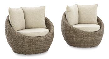 Danson Swivel Lounge with Cushion (Set of 2) - Premium Outdoor Seating from Ashley Furniture - Just $1243.79! Shop now at Furniture Wholesale Plus  We are the best furniture store in Nashville, Hendersonville, Goodlettsville, Madison, Antioch, Mount Juliet, Lebanon, Gallatin, Springfield, Murfreesboro, Franklin, Brentwood