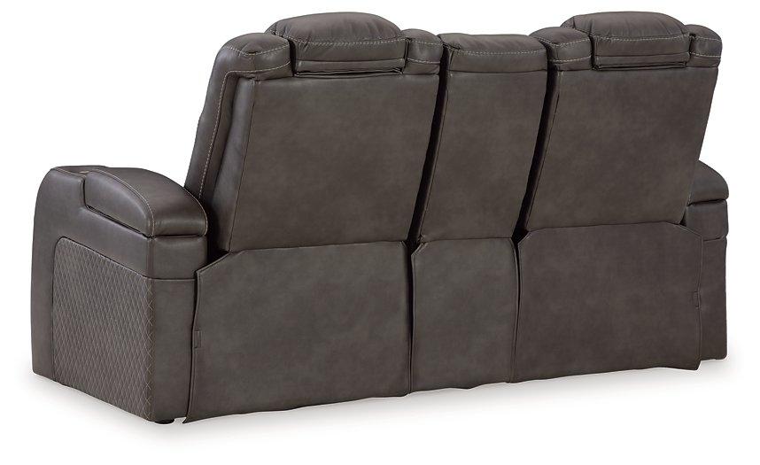 Fyne-Dyme Power Reclining Loveseat with Console - Premium Loveseat from Ashley Furniture - Just $1279.10! Shop now at Furniture Wholesale Plus  We are the best furniture store in Nashville, Hendersonville, Goodlettsville, Madison, Antioch, Mount Juliet, Lebanon, Gallatin, Springfield, Murfreesboro, Franklin, Brentwood