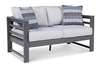 Amora Outdoor Loveseat with Cushion - Premium Outdoor Seating from Ashley Furniture - Just $606.48! Shop now at Furniture Wholesale Plus  We are the best furniture store in Nashville, Hendersonville, Goodlettsville, Madison, Antioch, Mount Juliet, Lebanon, Gallatin, Springfield, Murfreesboro, Franklin, Brentwood