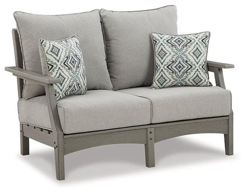 Visola Outdoor Loveseat with Cushion - Premium Outdoor Seating from Ashley Furniture - Just $970.15! Shop now at Furniture Wholesale Plus  We are the best furniture store in Nashville, Hendersonville, Goodlettsville, Madison, Antioch, Mount Juliet, Lebanon, Gallatin, Springfield, Murfreesboro, Franklin, Brentwood