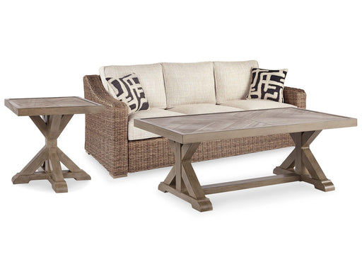 Beachcroft Beachcroft Nuvella Sofa with Coffee and End Table - Premium Outdoor Table Set from Ashley Furniture - Just $2333.95! Shop now at Furniture Wholesale Plus  We are the best furniture store in Nashville, Hendersonville, Goodlettsville, Madison, Antioch, Mount Juliet, Lebanon, Gallatin, Springfield, Murfreesboro, Franklin, Brentwood