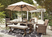 Beachcroft Dining Table with Umbrella Option - Premium Outdoor Dining Table from Ashley Furniture - Just $1357.50! Shop now at Furniture Wholesale Plus  We are the best furniture store in Nashville, Hendersonville, Goodlettsville, Madison, Antioch, Mount Juliet, Lebanon, Gallatin, Springfield, Murfreesboro, Franklin, Brentwood