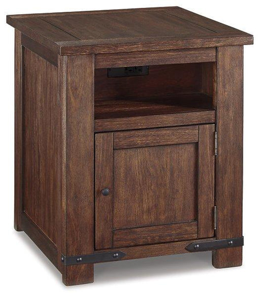 Budmore End Table with USB Ports & Outlets - Premium End Table from Ashley Furniture - Just $280.92! Shop now at Furniture Wholesale Plus  We are the best furniture store in Nashville, Hendersonville, Goodlettsville, Madison, Antioch, Mount Juliet, Lebanon, Gallatin, Springfield, Murfreesboro, Franklin, Brentwood