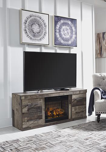 Derekson TV Stand with Electric Fireplace - Premium TV Stand from Ashley Furniture - Just $453.80! Shop now at Furniture Wholesale Plus  We are the best furniture store in Nashville, Hendersonville, Goodlettsville, Madison, Antioch, Mount Juliet, Lebanon, Gallatin, Springfield, Murfreesboro, Franklin, Brentwood