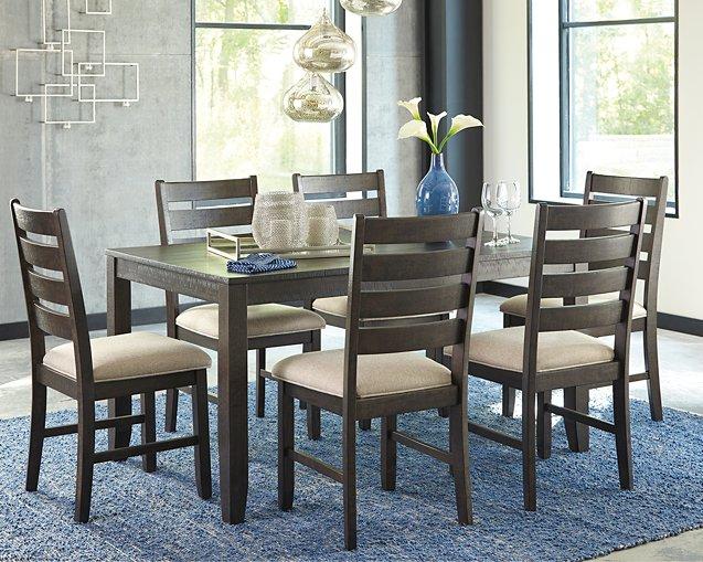 Rokane Dining Table and Chairs (Set of 7) - Premium Dining Table from Ashley Furniture - Just $663.66! Shop now at Furniture Wholesale Plus  We are the best furniture store in Nashville, Hendersonville, Goodlettsville, Madison, Antioch, Mount Juliet, Lebanon, Gallatin, Springfield, Murfreesboro, Franklin, Brentwood